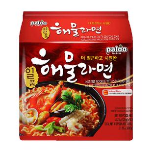 韩国进口PALDO/八道御膳海鲜拉面115g*5袋拉面煮面方便速食面泡面