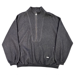 BY3春季潮牌廓形拼接半拉链套头卫衣韩系宽松痞帅套头上衣外套潮