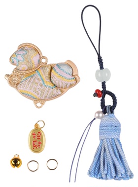 宋锦小马马上有钱轻奢车挂钥匙扣