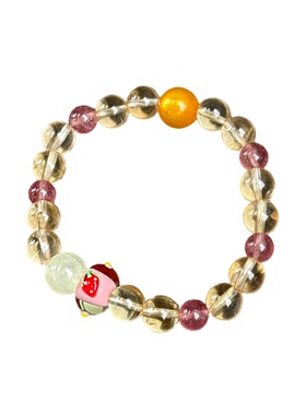 天然草莓晶琉璃珠手链
