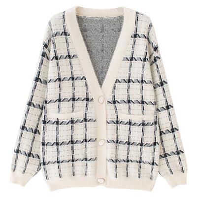 毛衣中长款外穿宽松水貂绒针织衫