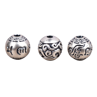 999足银纯银配珠南瓜祥云回纹