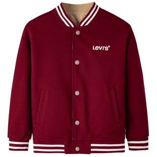 【双面穿】Levis李维斯红色夹克童装女童外套男童棒球服儿童新年