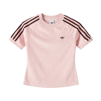 茵特丨Adidas阿迪达斯粉色T恤女装秋季新款休闲透气运动短袖半袖