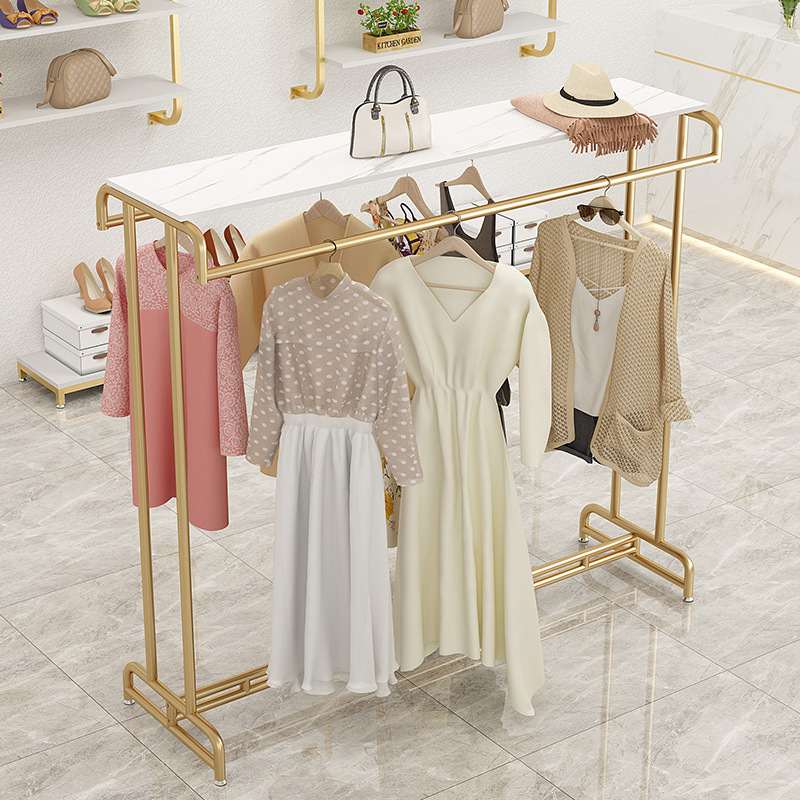 服装店展示架陈列架中岛架双排童装铁货架子店艺女装挂衣架落地式