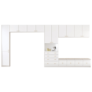 小户型客厅背景墙储物柜餐厅卡座餐边柜一体家具整体全屋定制G284