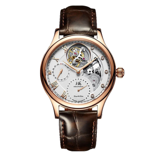 上海(SHANGHAI) 手表男万象乾川偏心自动陀飞轮男表鳄鱼皮带表