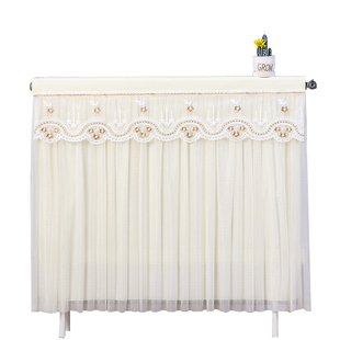 暖气片防尘罩防熏黑全包老式铸铁暖气罩套盖布遮挡装饰帘不透色