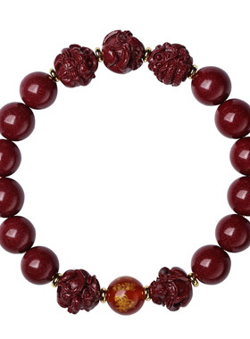 男女朱砂属龙护身符转运珠手串