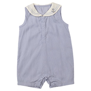 Oak Family夏季宝宝无袖连体衣天丝亚麻婴儿衣服爬爬服哈衣薄款