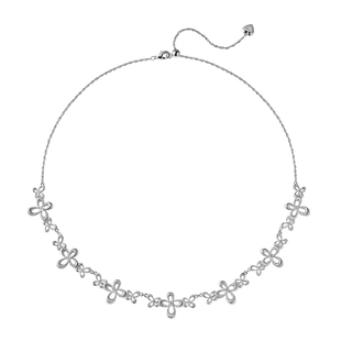 Onchic浮梦花影项链镂空大花朵锁骨链女银色立体高级感装饰叠戴