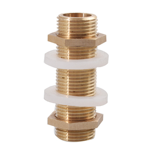 全铜4分6分通丝穿板水箱接头鱼缸进水排水加长夹板水塔水桶连接头