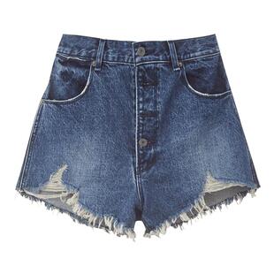 MOUSSY 新品休闲通勤下摆破损毛边短款牛仔裤女028GSN11-0050