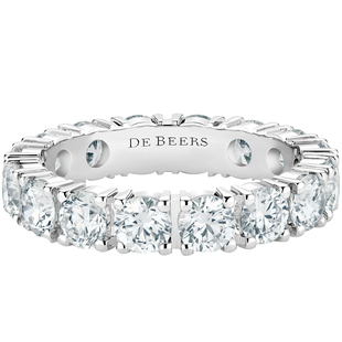 [礼物]De Beers 戴比尔斯 DB Classic Eternity 全圈镶钻铂金戒指