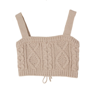 麻花菱形绑带针织短款背心韩国BM风辣妹少女显瘦叠穿吊带外穿百搭