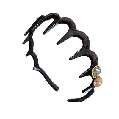 蓬松高颅顶发箍缠布水钻显脸小