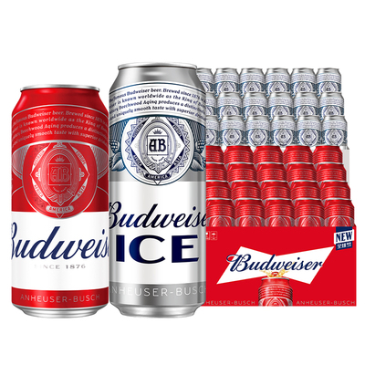 百威经典红罐冰啤450ML两箱装