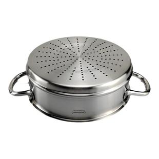 Chockmen18/10不锈钢蒸笼格片垫架304蒸屉有柄可叠加用24262830cm