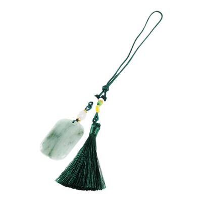 流苏创意木木玉石汽车后视镜挂件