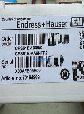 议价CPS61E-AA6NTP2恩德斯豪斯EH数字式pH电极 原装现货量大价优