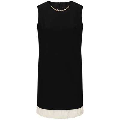 miu系千金风无袖设计感小黑裙