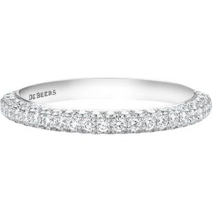 [礼物]戴比尔斯 DB Darling Eternity 半圈镶钻18K白金戒指