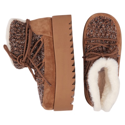 lostinecho短款厚底针织雪地靴