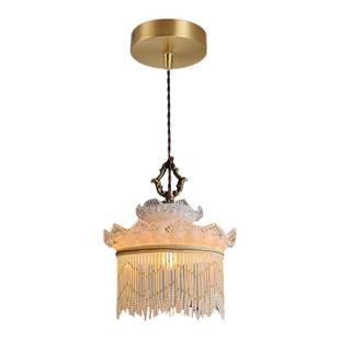 法式中古风流苏玻璃吊灯浪漫温馨卧室床头餐厅吧台咖啡馆少女房灯