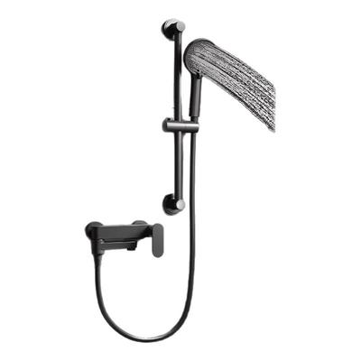 家用轻奢全铜枪灰淋浴花洒套装