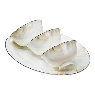 【轻奢幸福时光餐具套装】碗盘家用高颜值骨瓷碗乔迁新婚送礼组合