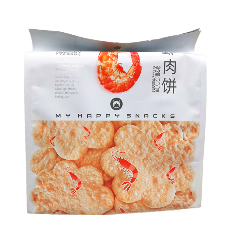 丫丫虾肉饼200g独立包装雪饼实惠装网红梅花形怀旧零食非油炸膨化