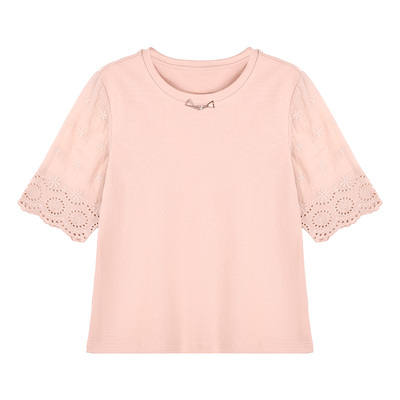 七分袖t恤女中袖上衣夏时尚减龄