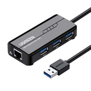 绿联网线转接口转换器usb3.0千兆宽带转rj45有线网卡拓展坞接头台式机电脑网络转接适用于笔记本OTG手机平板