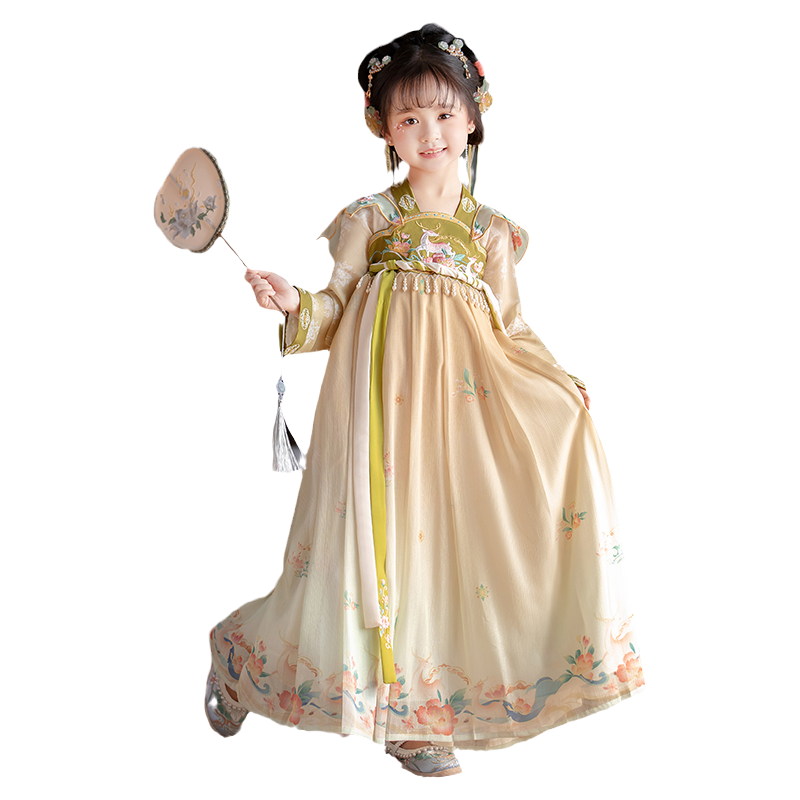 汉服女童夏季2025新款儿童古装明制襦裙小女孩超仙中国风花神唐装