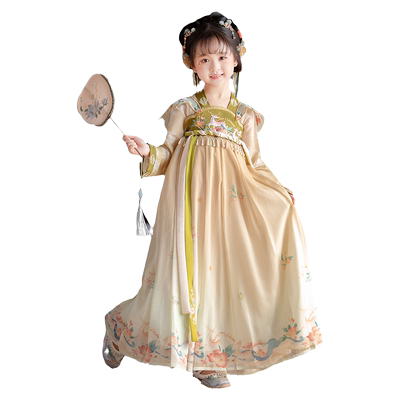 汉服女童儿童古装刺绣襦裙连衣裙