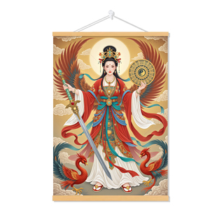 道家九天玄女娘娘画像挂画中堂画走廊过道书房客厅玄关挂画装饰画