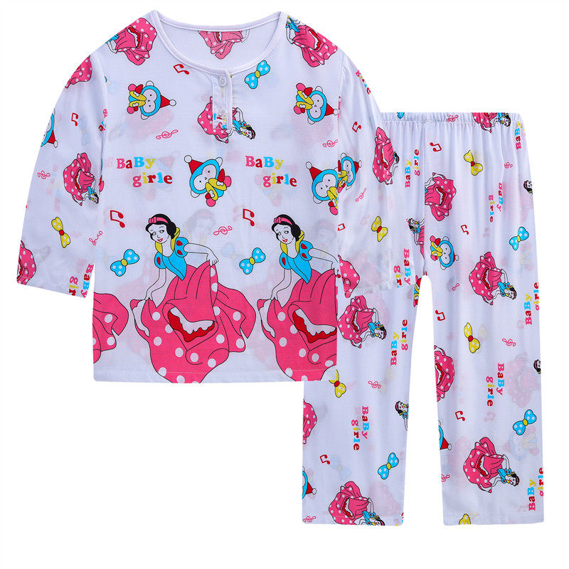 儿童绵绸睡衣女孩家居服人造棉