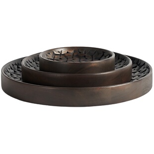 MountainLiving进口桃花心木实木摆件客厅高级感小众木雕塑艺术品