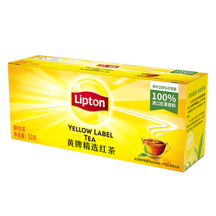 立顿红茶茶包黄牌精选茶叶袋泡茶25包办公室提神下午茶包官方正品