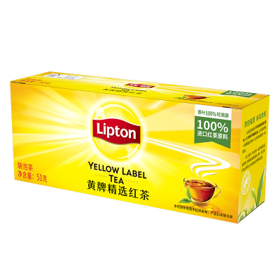 立顿红茶茶包25包袋装茶