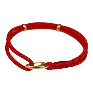 细双股红绳米兰绳手链穿孔径3.0mm以上3D硬金手绳手工编织绳男女