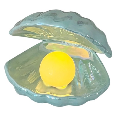 蓝色海洋珍珠贝壳灯床头小夜灯