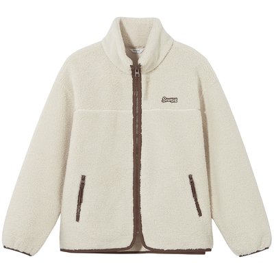 热风2025年冬季女士立领毛绒外套