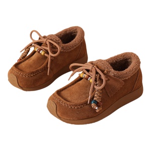 星期六真皮厚底勃肯鞋女款2025新款秋冬加绒加厚雪地靴复古毛毛鞋