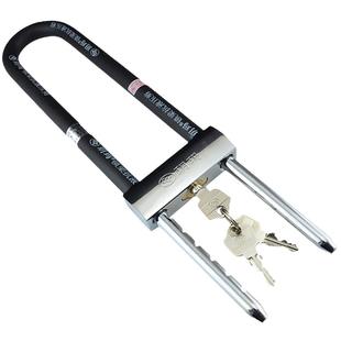 玥玛锁3033玻璃门锁插锁u型锁商铺门拉手锁双开门抗剪加粗防盗锁