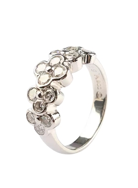 中古95新日本进口商品花形群镶钻石铂金90051号戒指