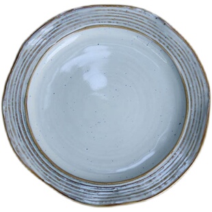 高颜值复古侘寂风格雷陶瓷餐盘意面深盘粗陶菜盘家用饭碗日式餐具