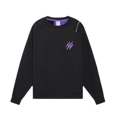 李宁正品春季新款范弗利特球员系列男女加绒宽松套头卫衣AWDRH51