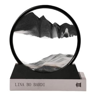 沁园春流沙画摆件客厅摆件创意3d立体沙漏画动态画家居礼物装饰品