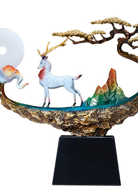 铜鹿平安扣摆件招财乔迁开业礼品